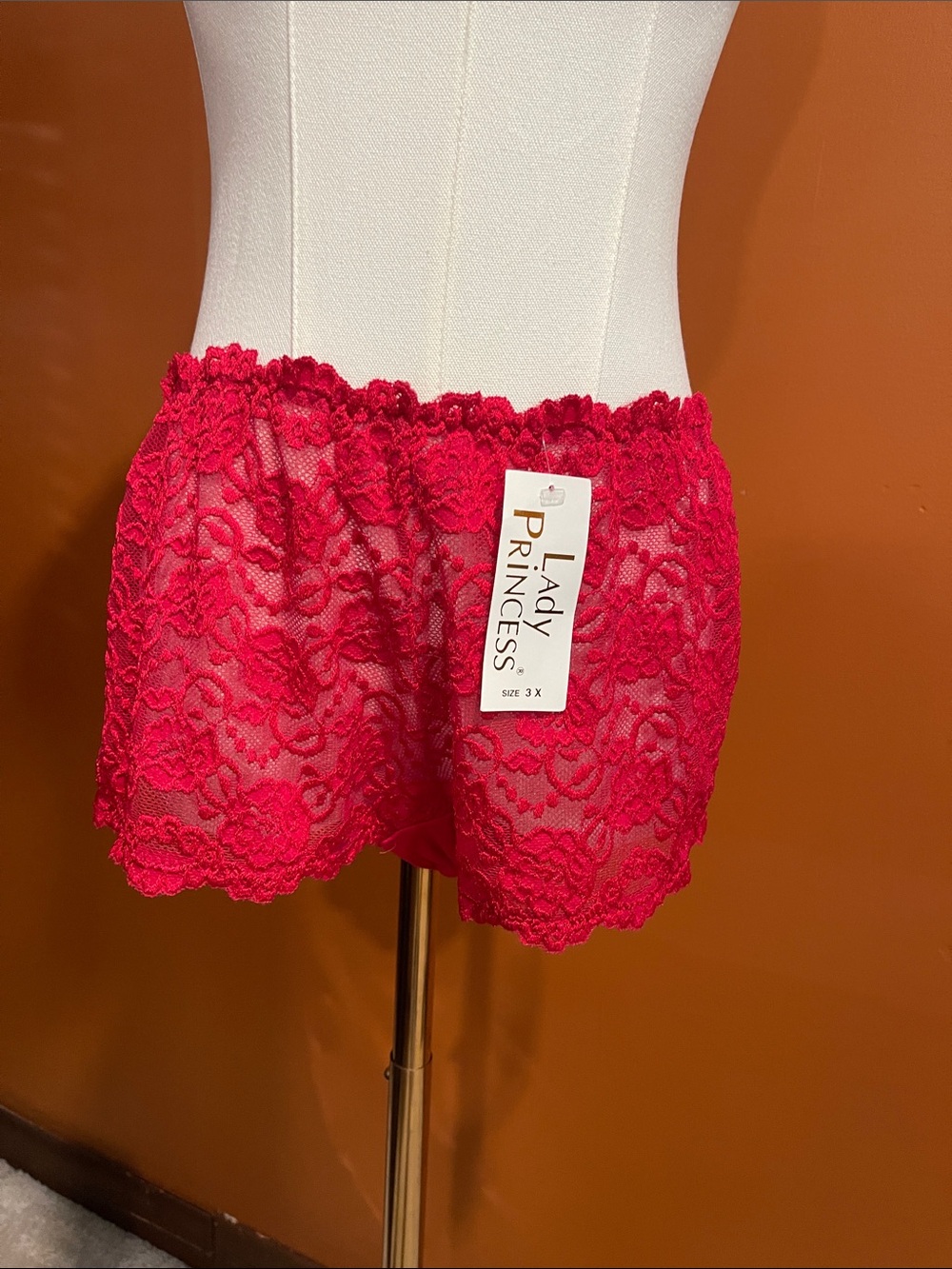 Lady Princess Red Lace Boy Shorts